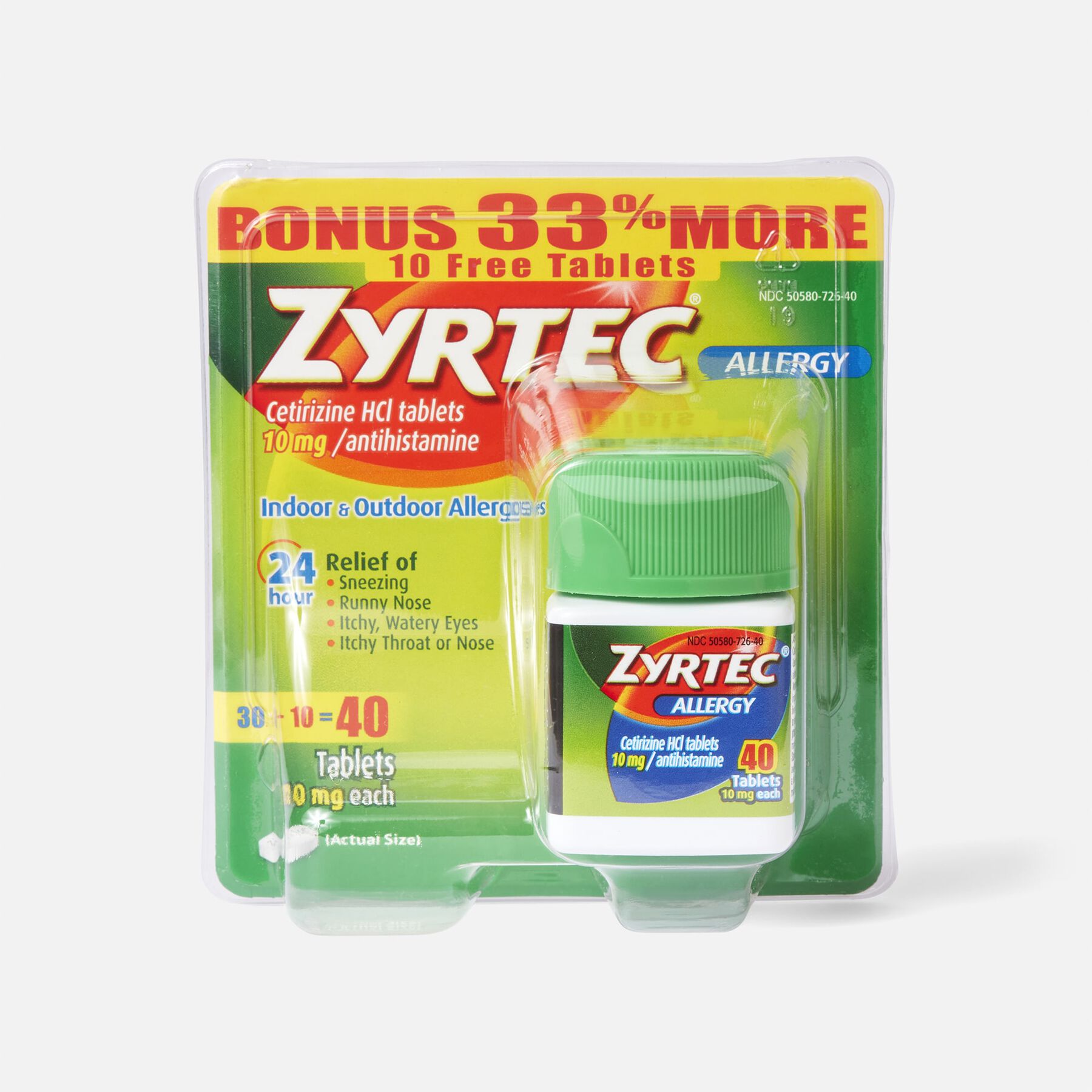 FSA Eligible Zyrtec Adult Allergy Relief Tablets, 10 mg FSA Eligible