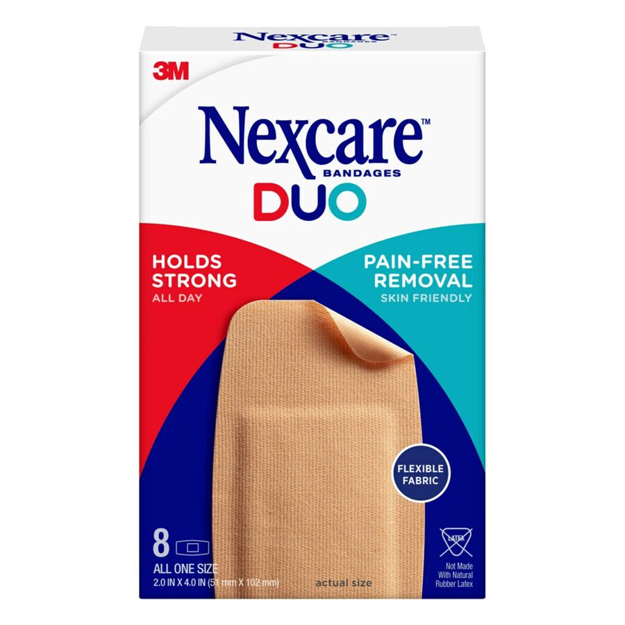 Nexcare DUO Bandage, Knee and Elbow, 8ct