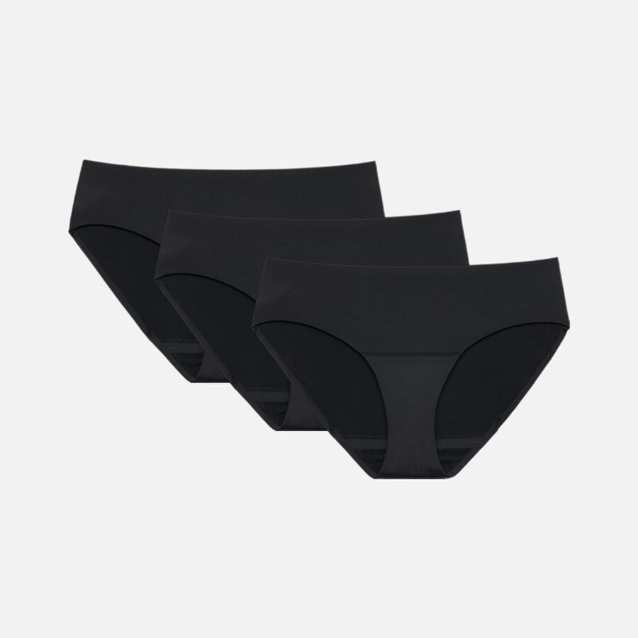 Proof Super Heavy Brief Period Underwear, 3 Pack, Black, 2X, , large image number 0