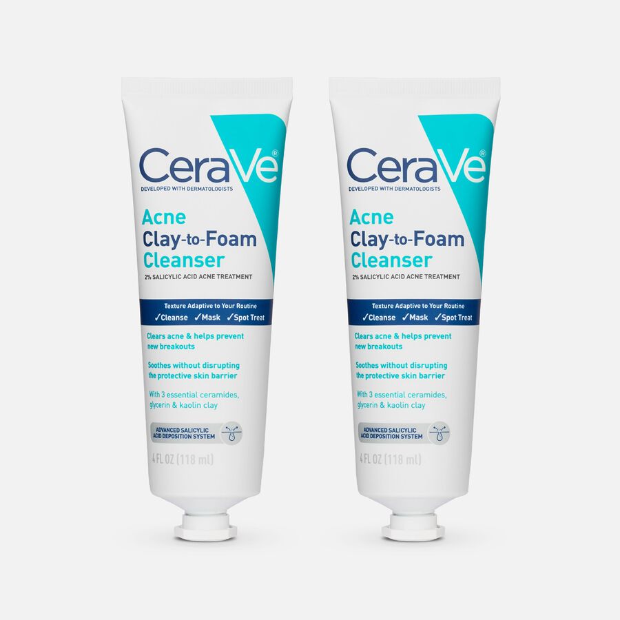 CeraVe&reg; Acne Clay to Foam Cleanser (2-Pack), , large image number 0