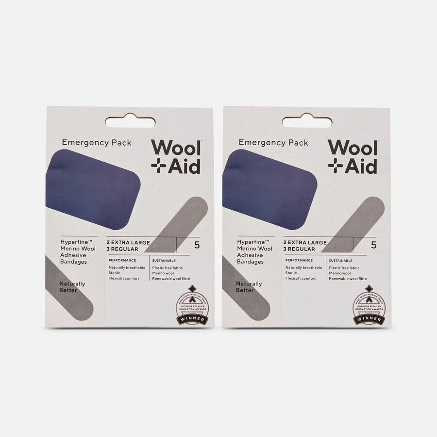 WoolAid Merino Wool Adhesive Bandages, Emergency Pack, 5 ct. (2-Pack), , large image number 0