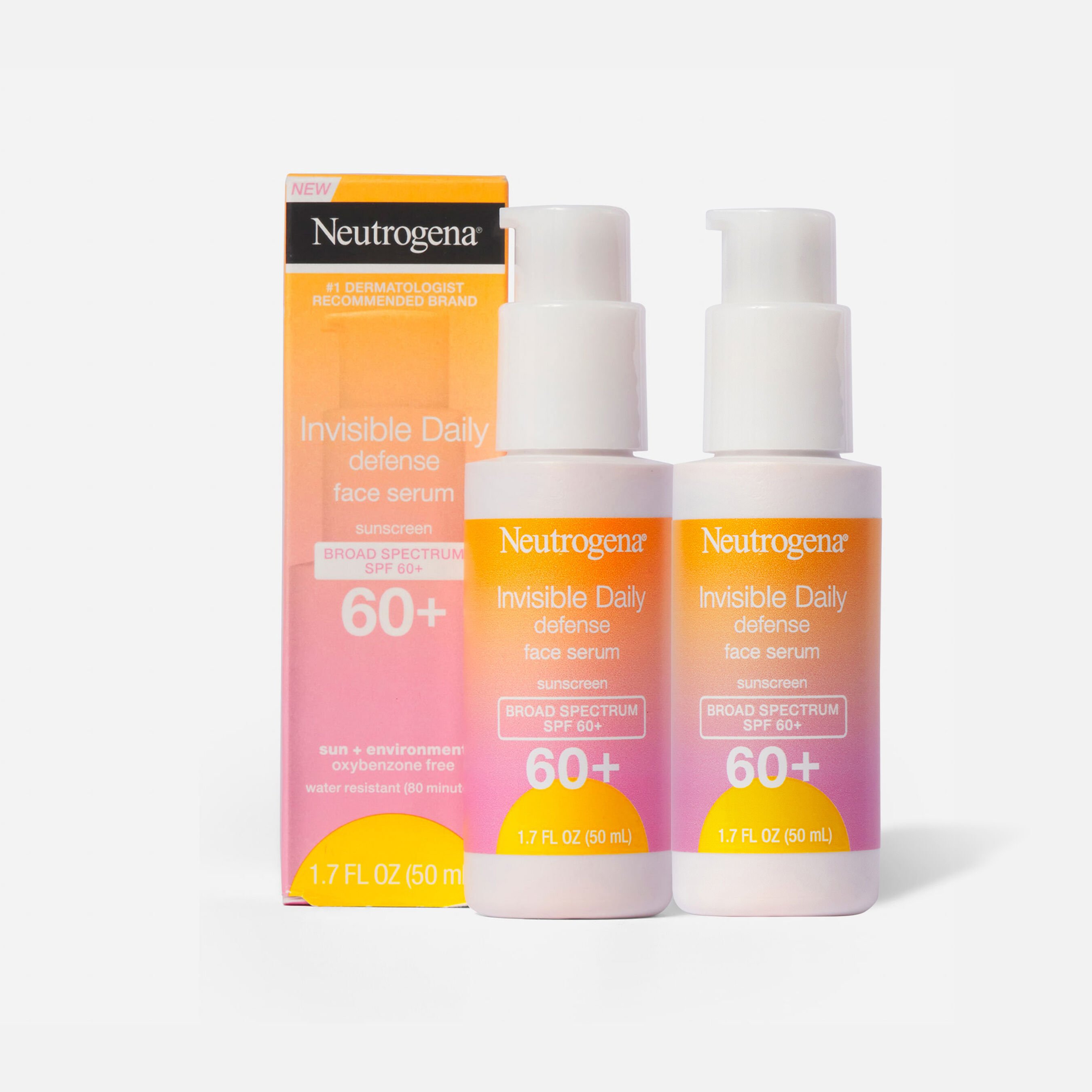 FSA Eligible Neutrogena Defense Face Serum, SPF 60+, 1.7 oz. (2Pack