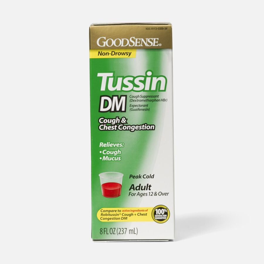GoodSense® Tussin DM Cough Syrup 8 oz., For Children and Adults, , large image number 0