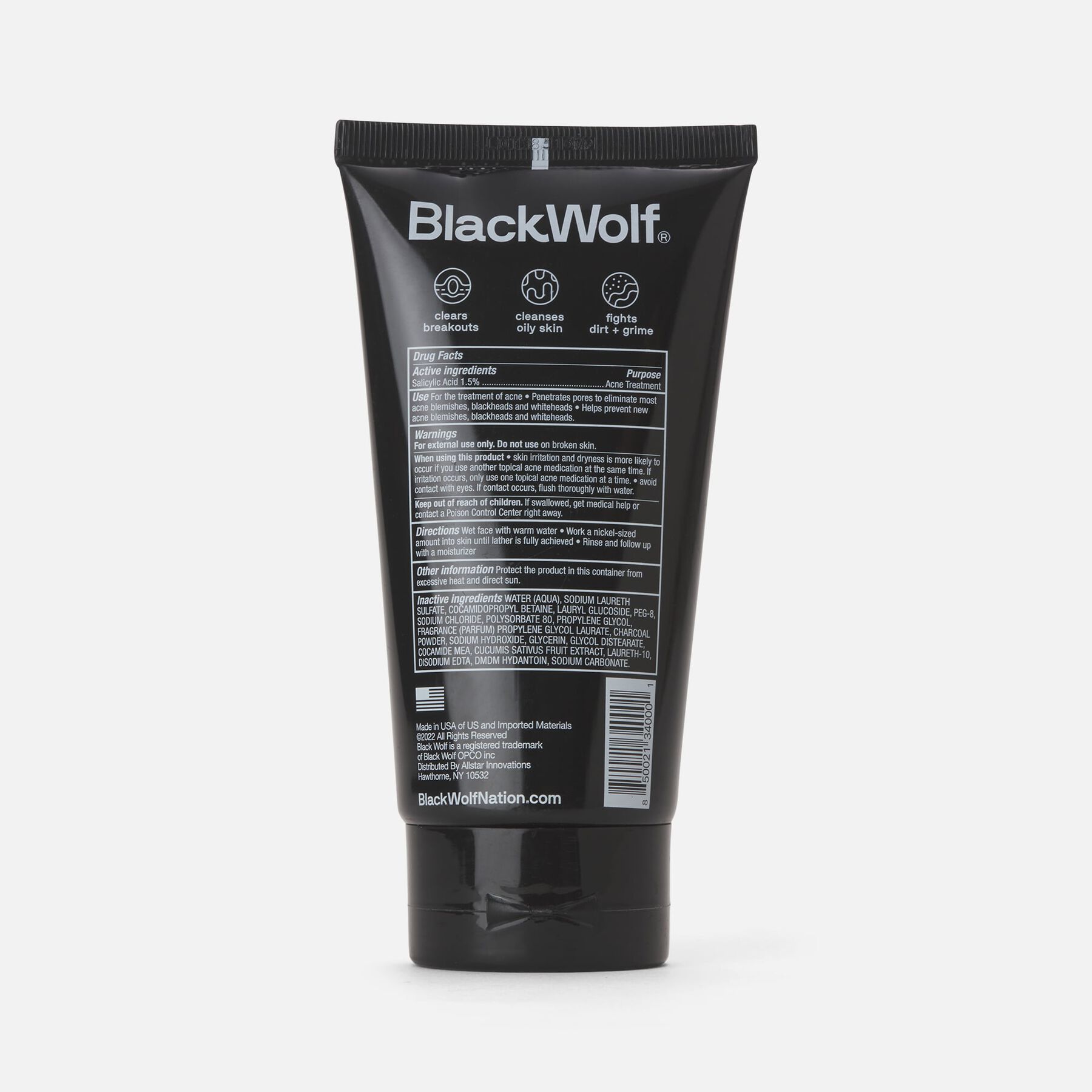 FSA Eligible Black Wolf Acne Charcoal Face Wash, 5 fl. oz. FSA Store