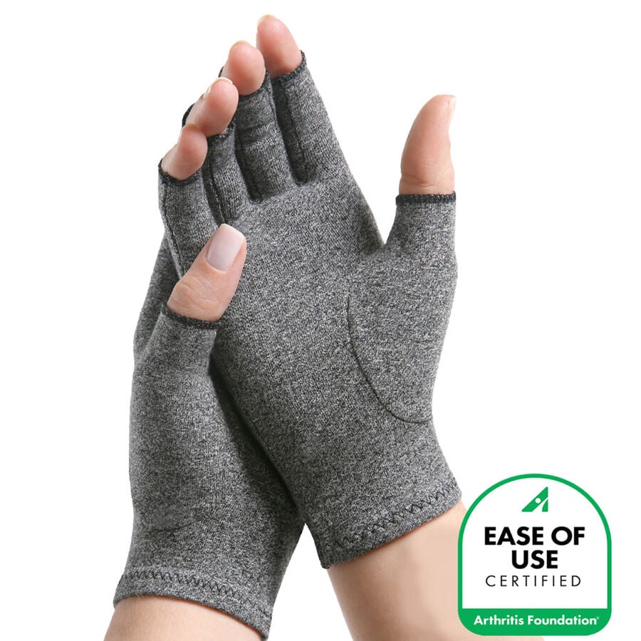 IMAK Compression Arthritis Gloves, Gray, Small, Gray, large image number 1