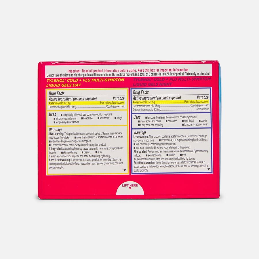 Tylenol Cold & Flu Multi-Symptom Day & Night Liquid Gels, 24 ct., , large image number 1