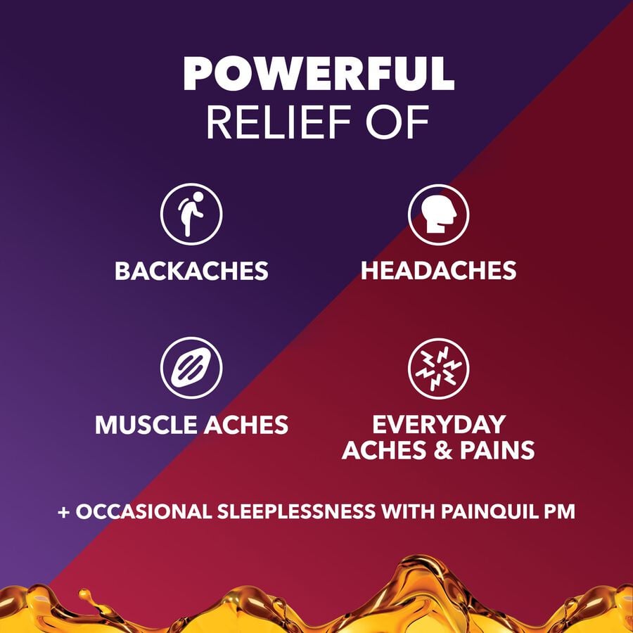 Vicks&reg; PainQuil&trade; Acetaminophen Pain Relief Liquid Day & Night Combo Pack, Honey Flavored. 12 fl. oz., , large image number 2