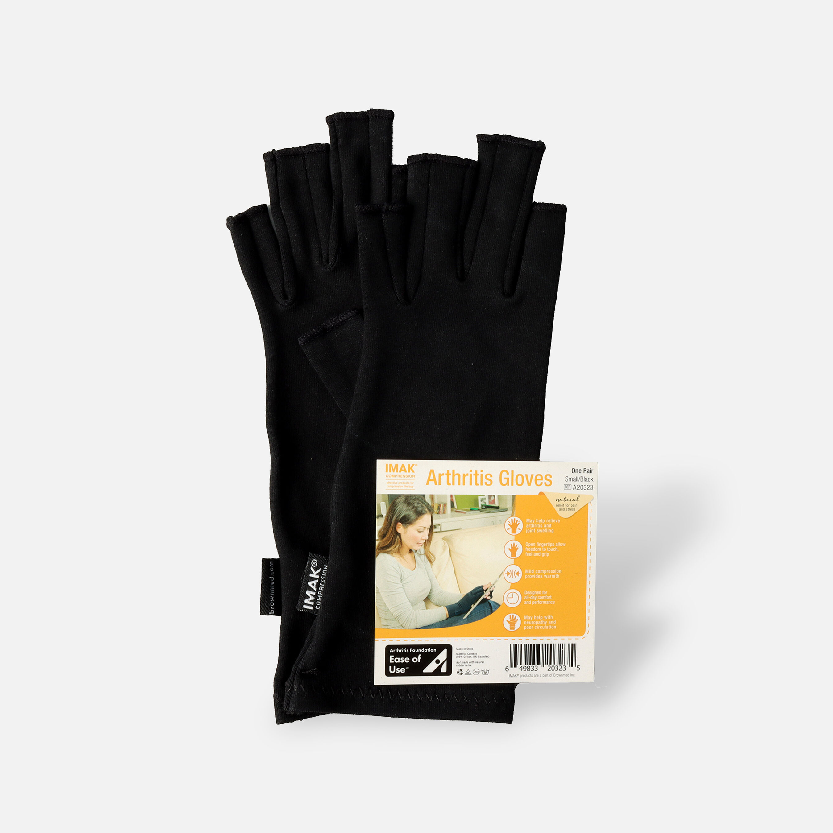 IMAK Compression Arthritis Gloves, Black