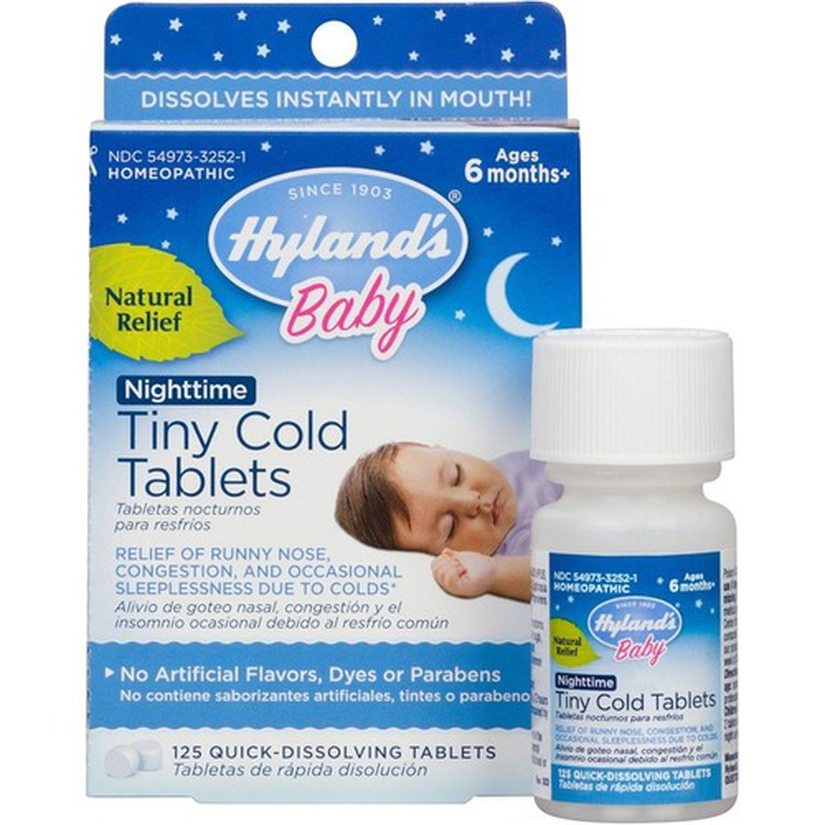 Hyland's Baby Nightime Tiny Cold Tablets, 125 ct