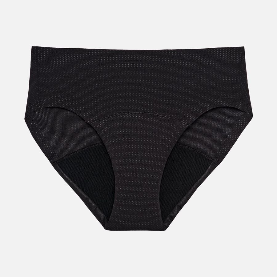Thinx Breathable Hiphugger Period Underwear, Black, M, , large image number 0