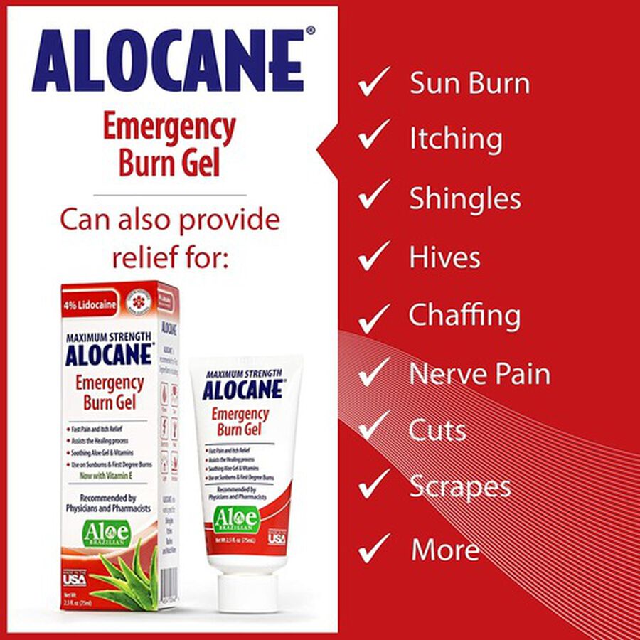 Alocane Maximum Strength Emergency Burn Gel, 2.5 oz