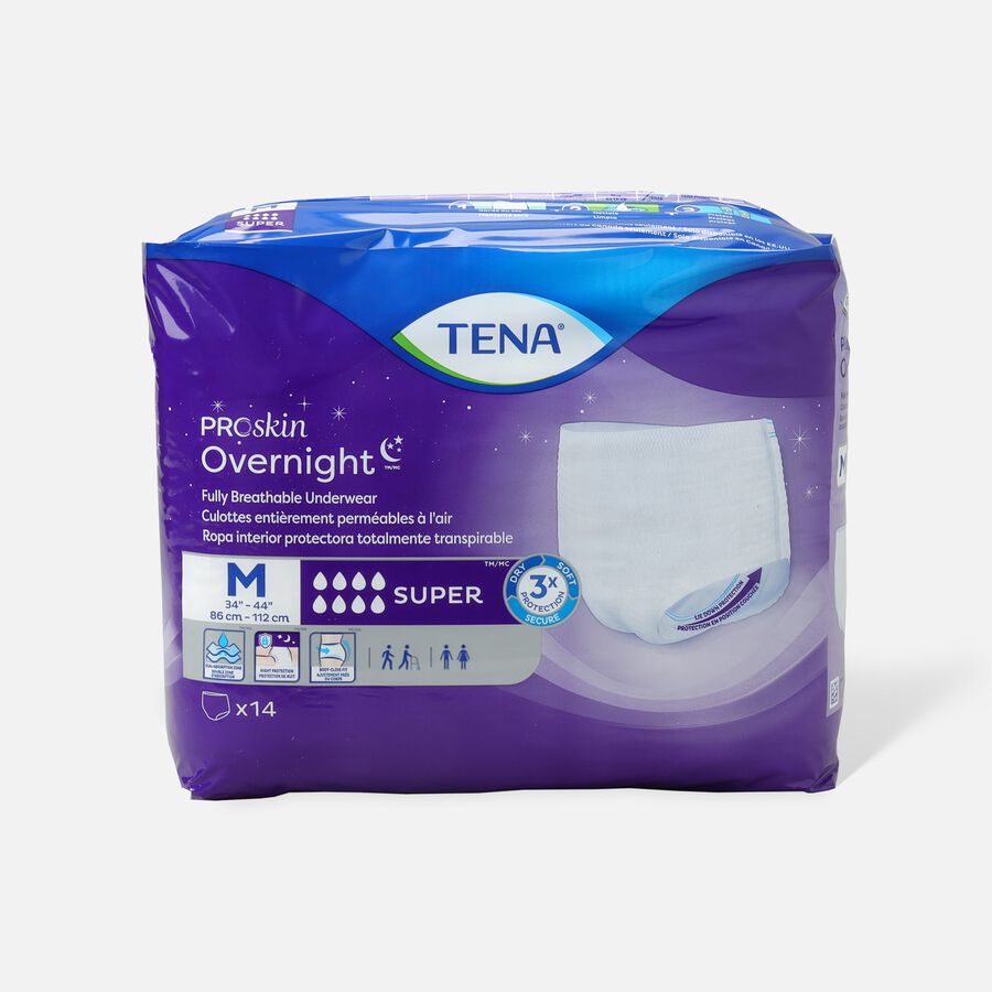 TENA Protective Underwear, Overnight Super, Medium 34"- 44", , large image number 1