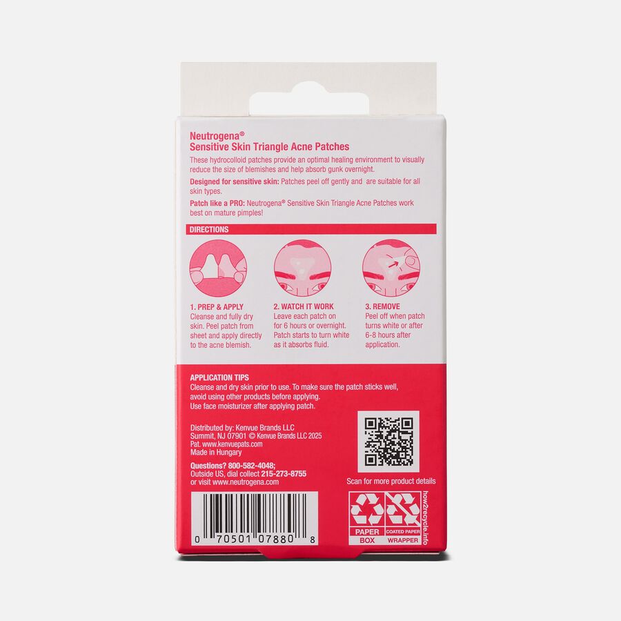 Neutrogena Sensitive Skin Acne Patch Triangles, 10 ct, , large image number 1