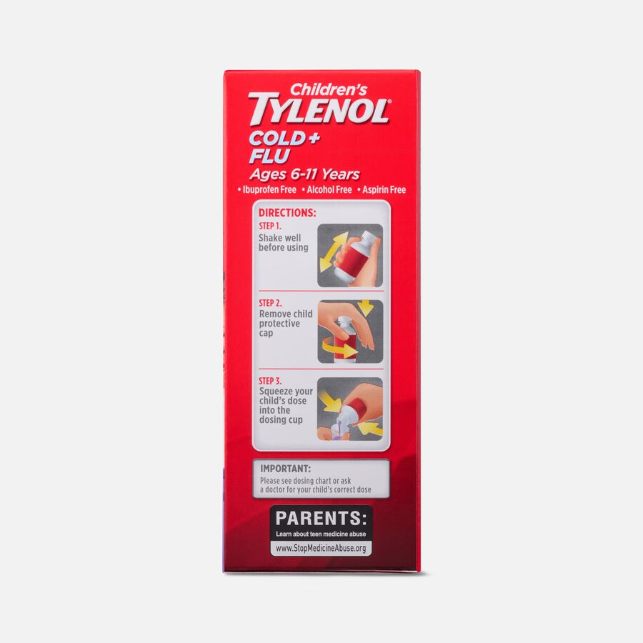 Children's Tylenol Cold + Flu, Grape Flavor, 4 fl oz., , large image number 2