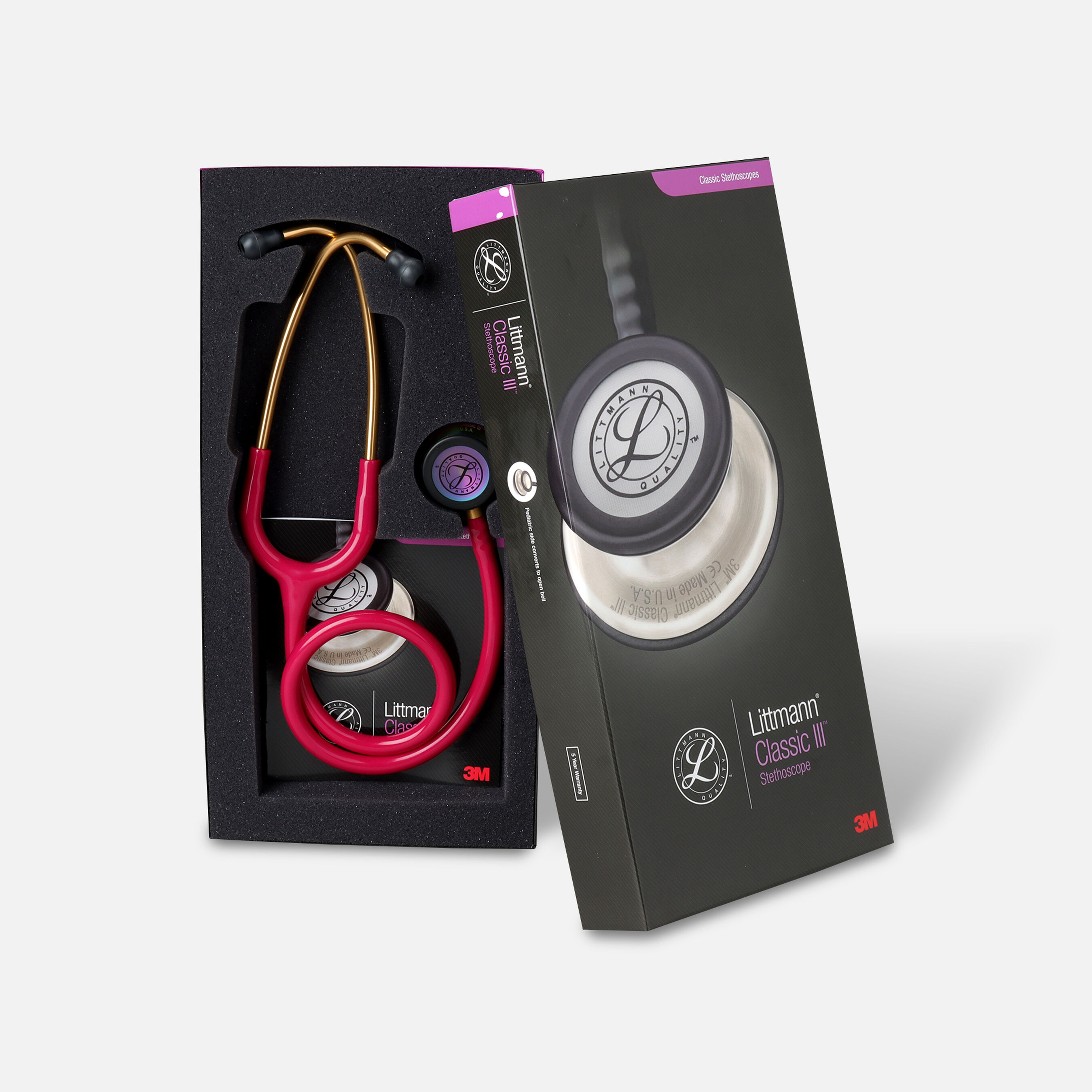 3M Littmann Classic III Stethoscope with Rainbow Finish, 27"