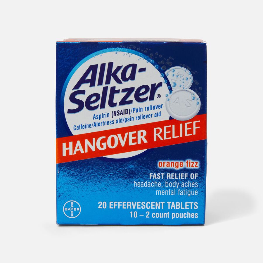 Alka-Seltzer Hangover Relief Effervescent Tablets Formulated for Fast Relief of Headaches, Body Aches and Mental Fatigue, 20 ct., , large image number 0