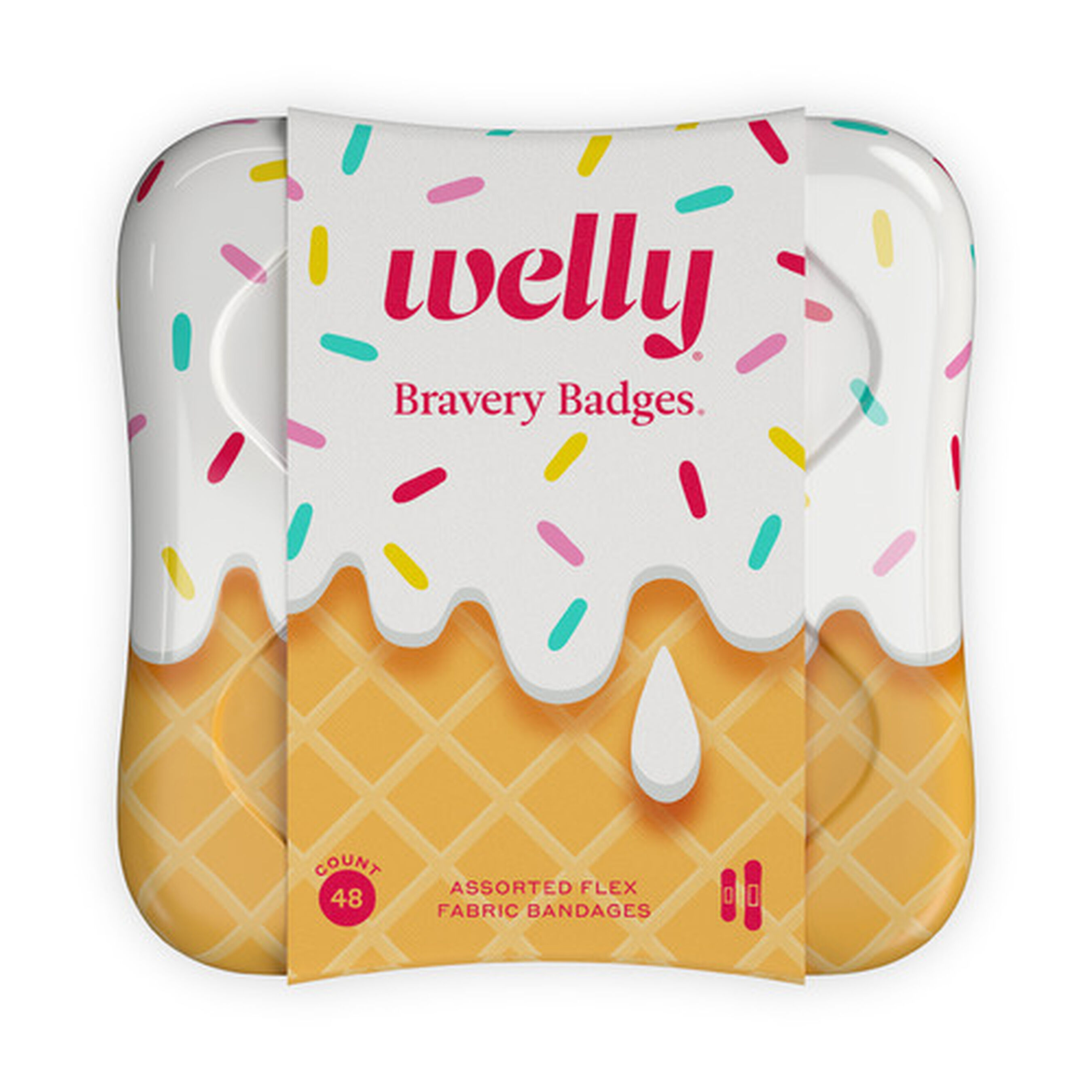 Welly Bravery Badges Ice Cream Assorted Flex Fabric Bandages 48ct