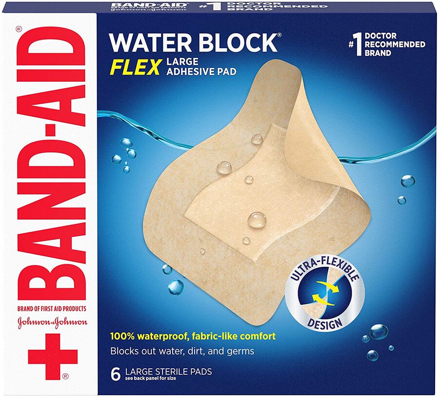 BandAid Waterblock Flex Adhesive Pad Bandage, 6 ct