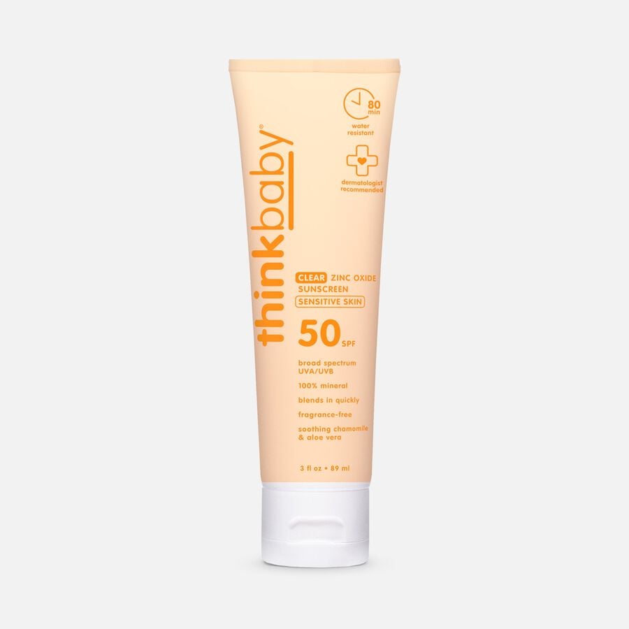 thinkbaby SPF 50 Clear Zinc Sunscreen, Sensitive Skin, 3 fl oz., , large image number 0