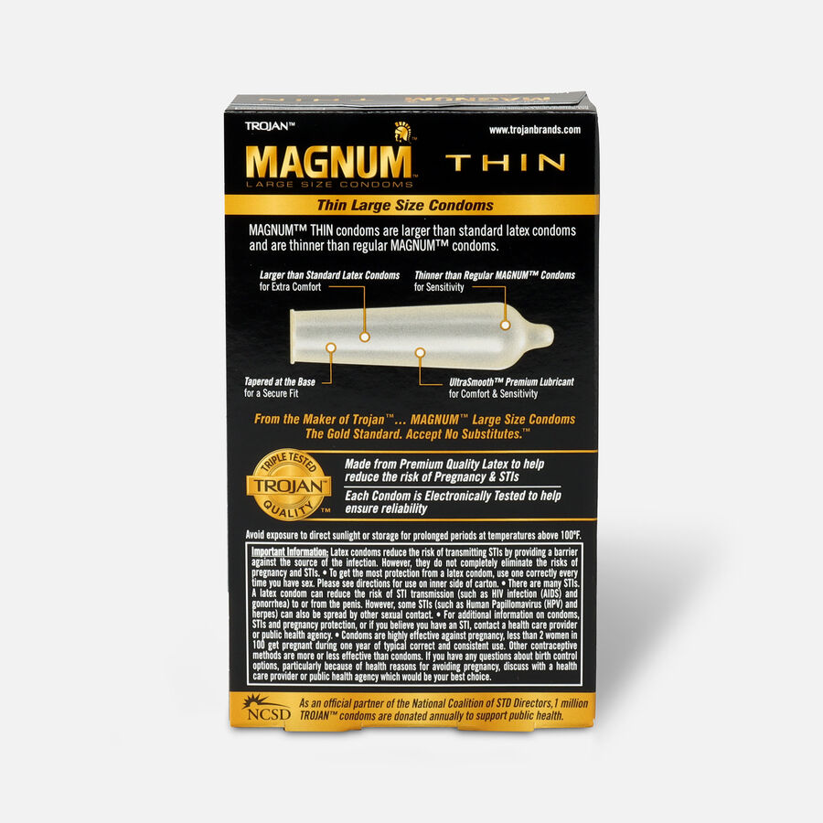 Trojan Condoms Magnum Lubricated Latex Thin, Large 12 ct., , large image number 1