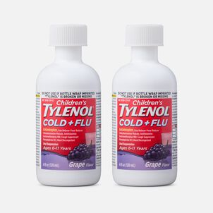 Children's Tylenol Cold + Flu, Grape Flavor, 4 fl oz. (2-Pack)