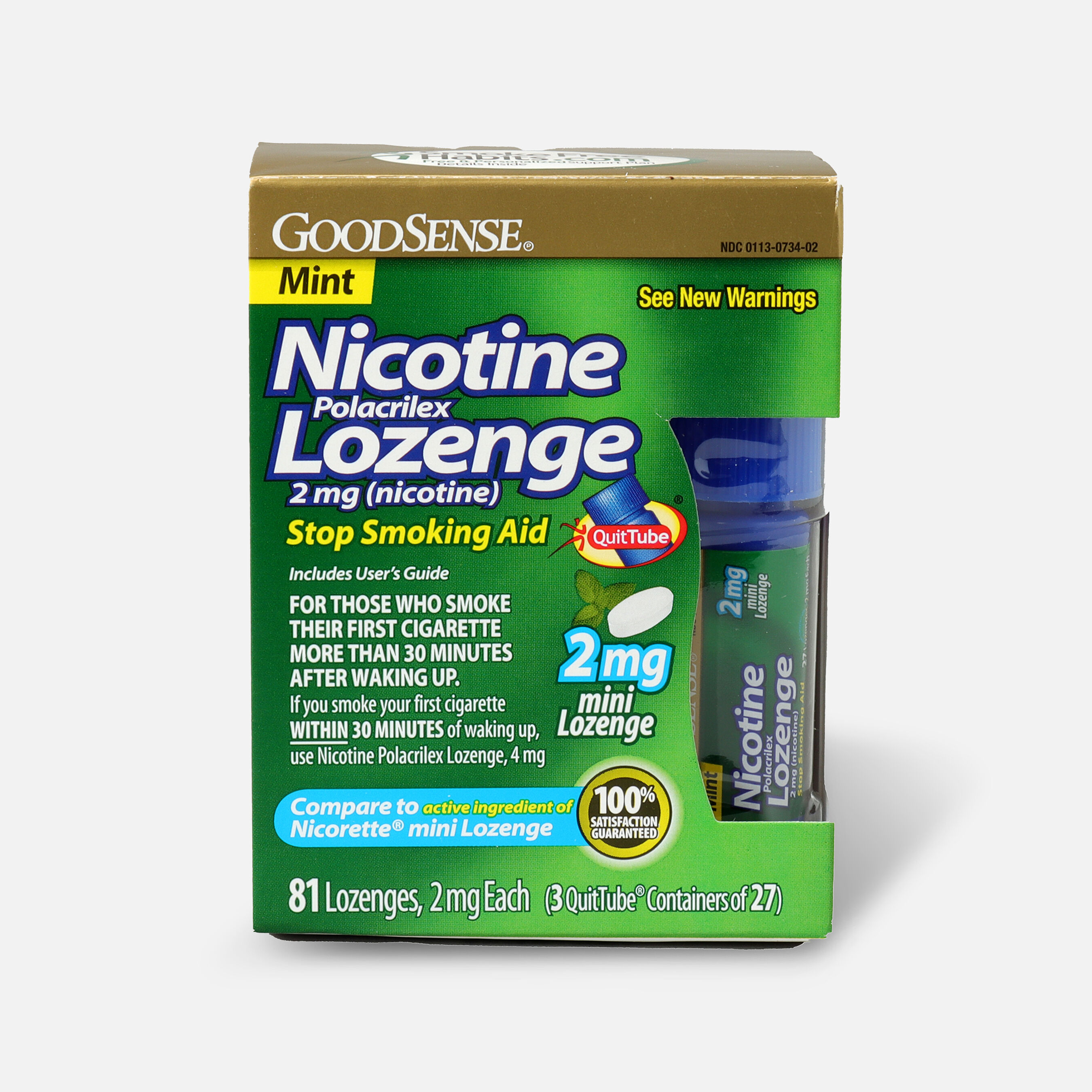 GoodSense® Nicotine Mini Lozenge Quit Tube Mint 2 mg, 81 ct
