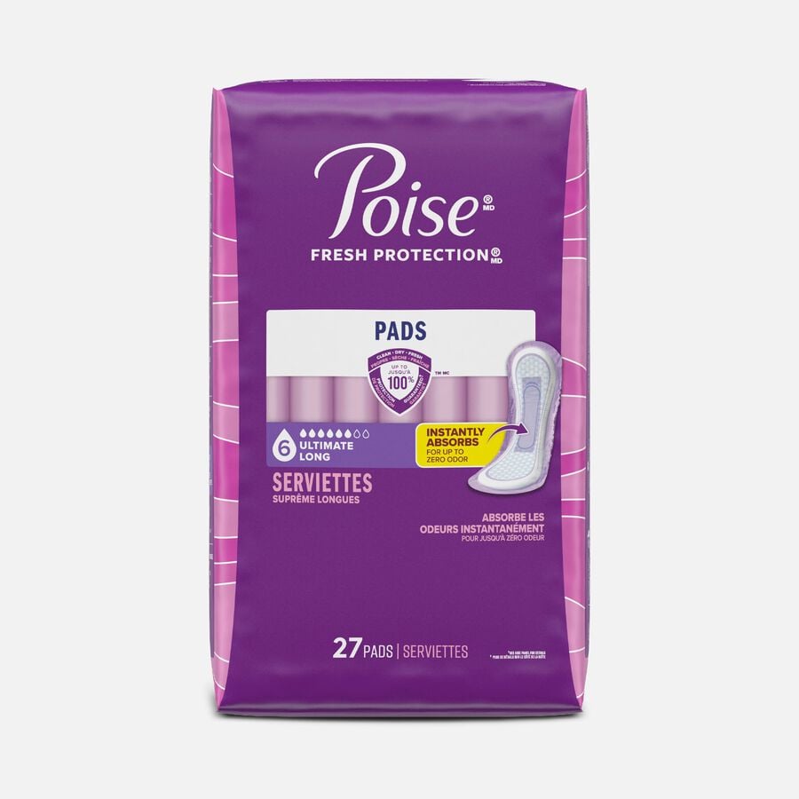 Poise Incontinence Pads, Ultimate Long, 27 ct., , large image number 0