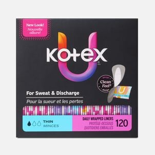 Kotex&reg; Daily Wrapped Liners, Light Absorbency, Thin, 120 ct.