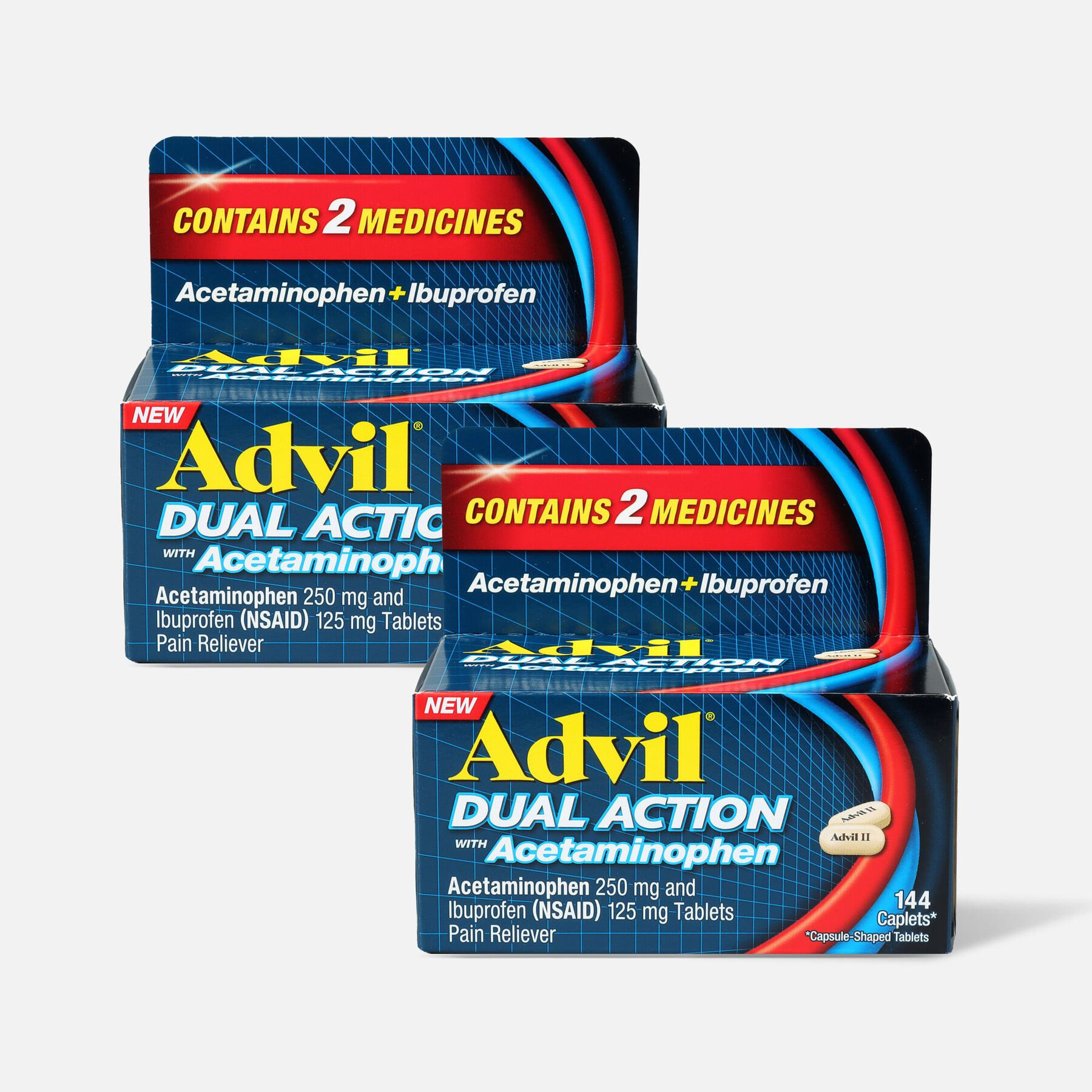FSA Eligible Advil Dual Action Coated Tablets, Acetaminophen