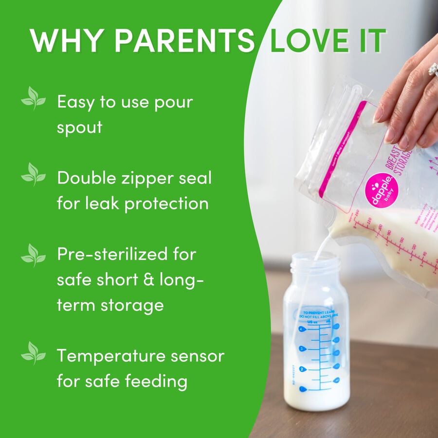 Dapple&reg; Baby Breast Milk Storage Bags with Easy Pour Spout, 8 fl. oz., 100 ct., , large image number 3