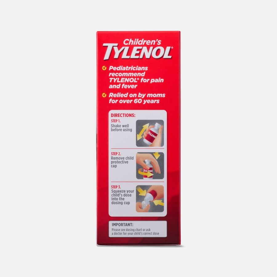 Tylenol Children's Pain & Fever Reliever Liquid, Dye-Free, Cherry, 4 fl oz., , large image number 2