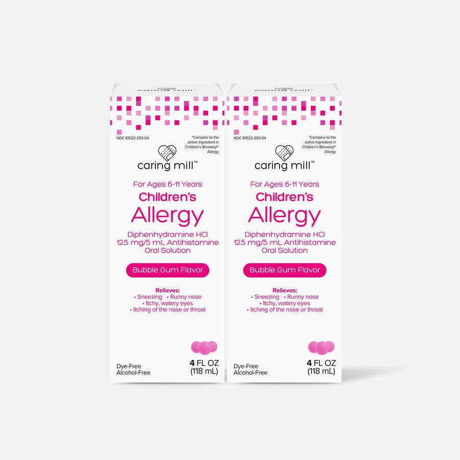 Caring Mill™ Children’s Allergy Relief, Dye-Free Bubblegum Flavor, 4 fl. oz. (2-Pack), , large image number 0