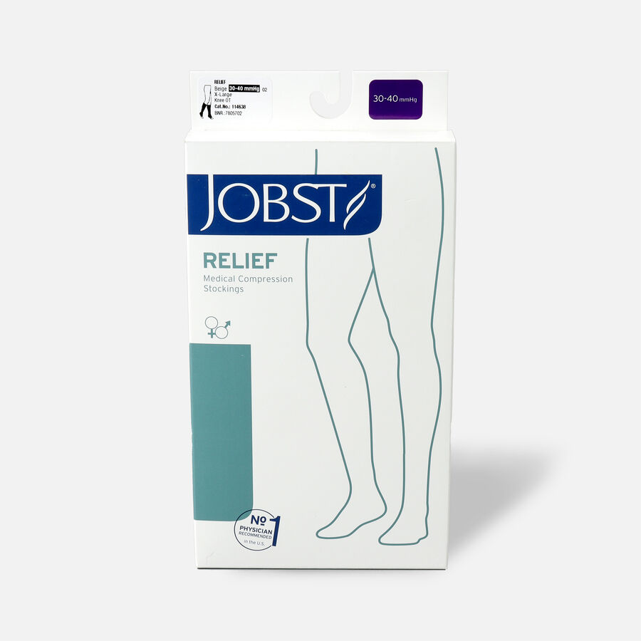 BSN Jobst Unisex Relief Knee-High Extra Firm Compression Stockings, Closed Toe, Beige, , large image number 2