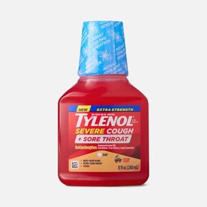 Tylenol Extra Strength Severe Cough + Sore Throat, Cherry, 8 fl oz.