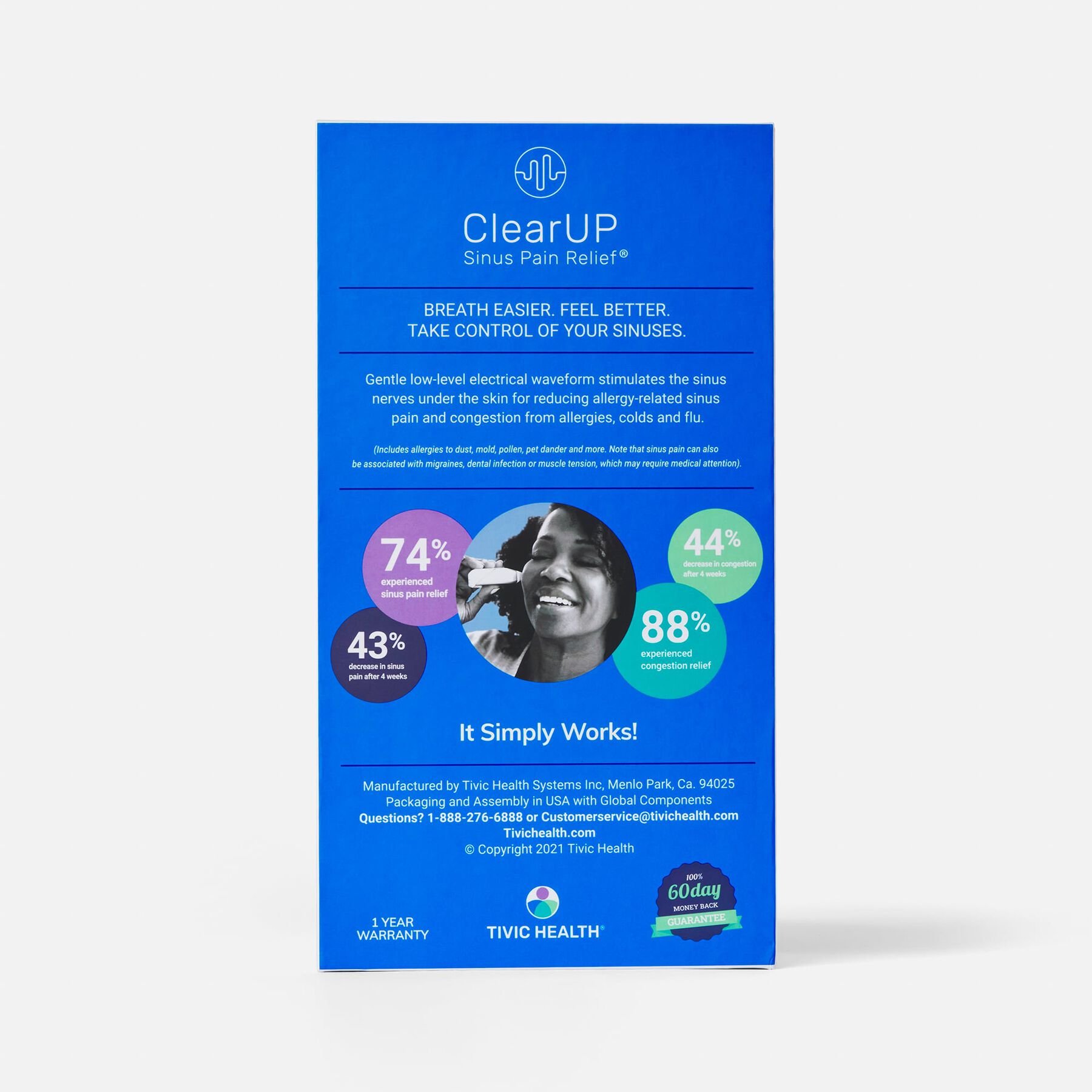 FSA Eligible Tivic Health ClearUP Sinus Headache and Decongestant
