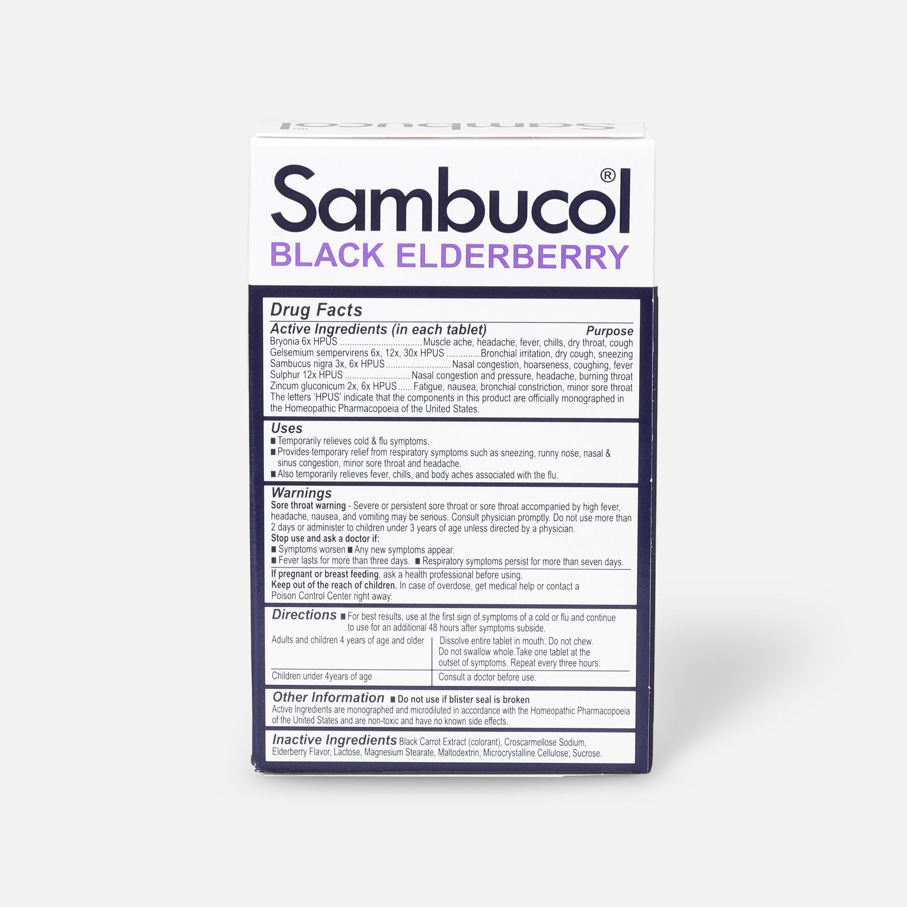 Sambucol Black Elderberry Cold and Flu Relief Tablets, 30 ct.