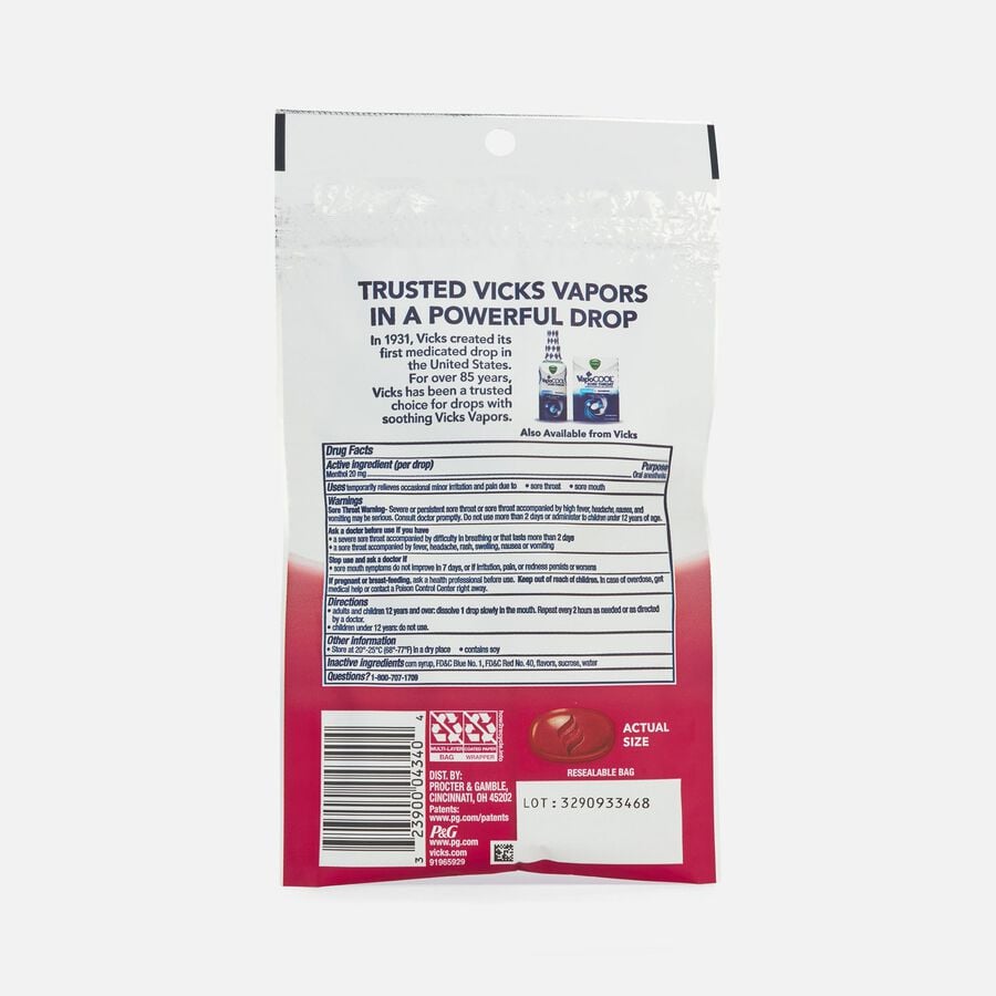 FSA Eligible Vicks VapoCool Drops Severe Cherry, 18 ct. FSA Store