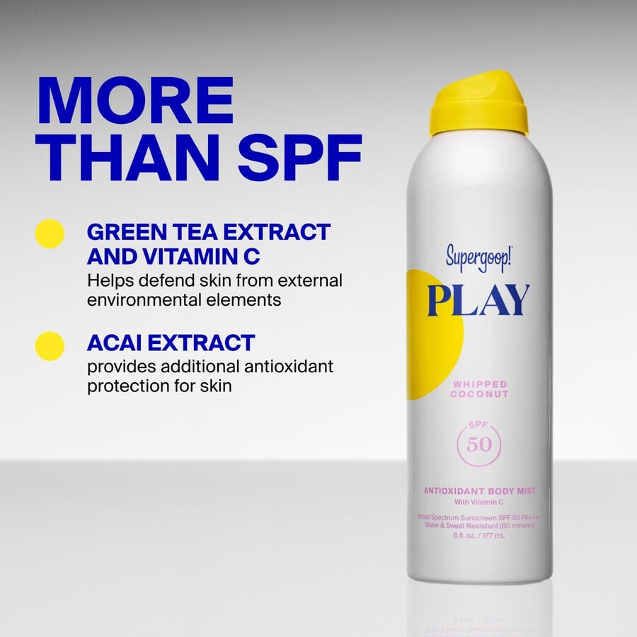 Supergoop! PLAY Antioxidant Body Mist, SPF 50 with Vitamin C, Whipped Coconut, 6 fl. oz., , large image number 6