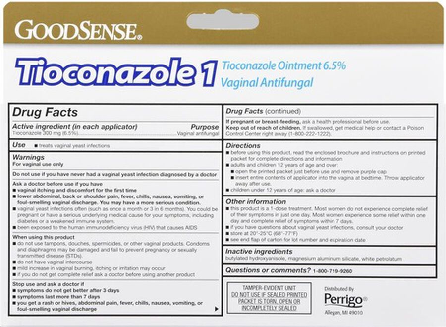 GoodSense® Tioconazole 1 Dose Treatment w/ 1 pre-filled Applicator .16 oz., , large image number 1