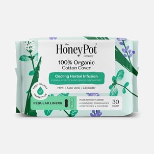 The Honey Pot 100% Organic Top Sheet Everyday Herbal Pantiliners, 30 ct.