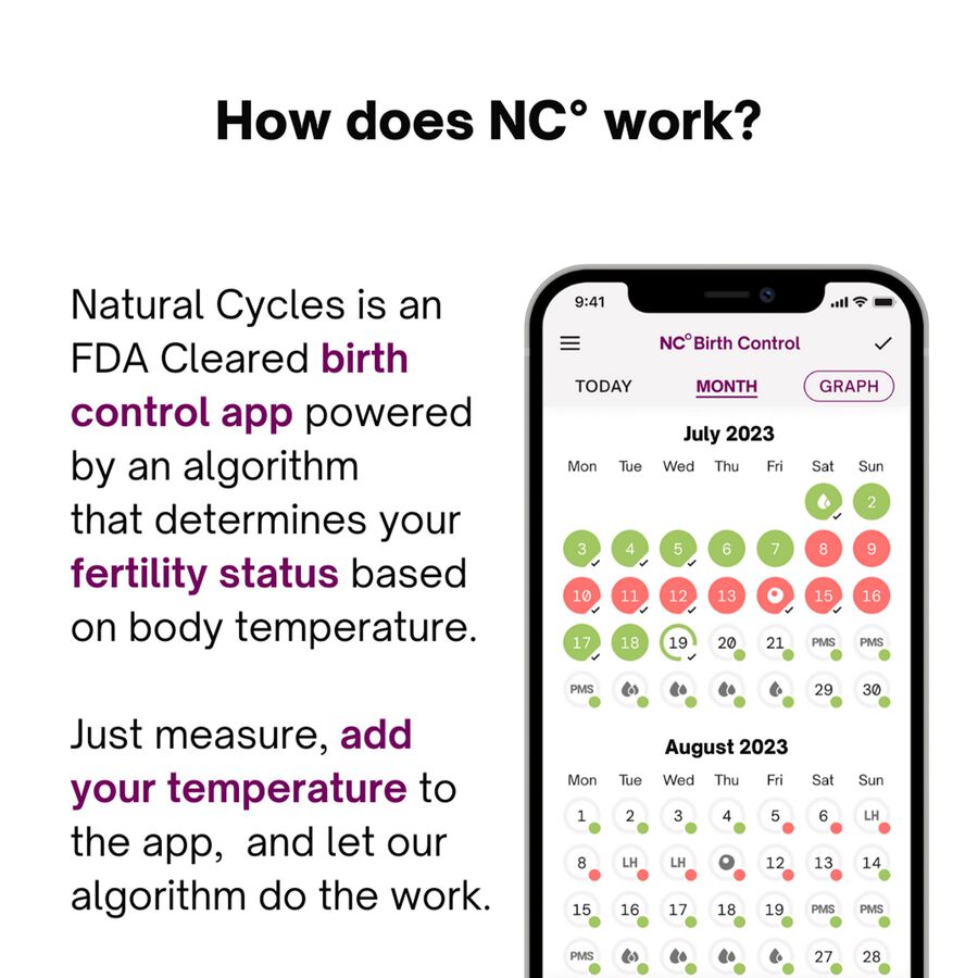 Natural Cycles 12 Month Birth Control with Basal Body Thermometer - 12 month Subscription, , large image number 2