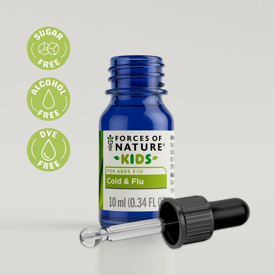 Forces of Nature Cold & Flu for Kids Sublingual Drops, Lemon, 10ml, , large image number 3