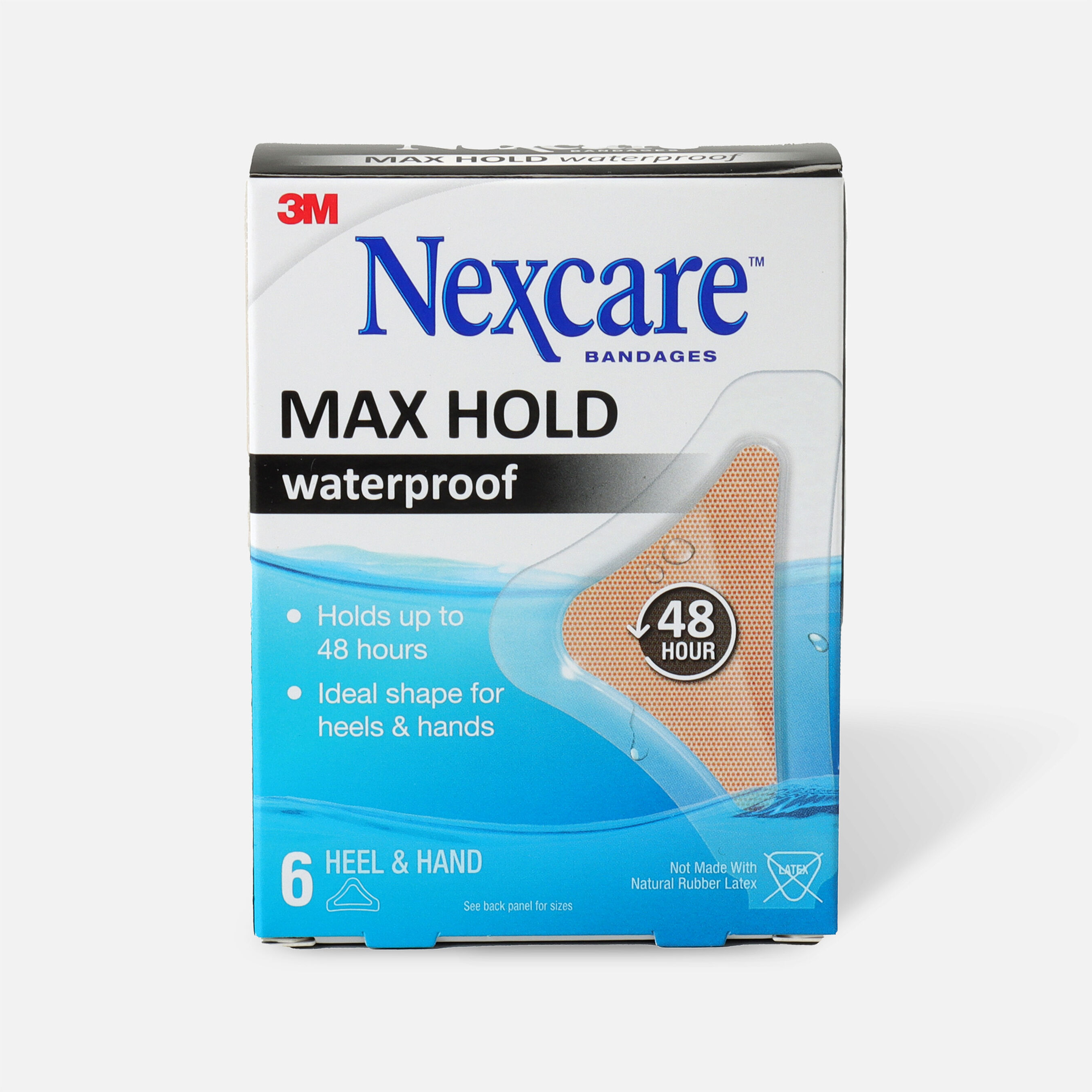 Nexcare Max Hold Waterproof Heel/Hand Bandages 6ct