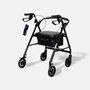 Drive Aluminum Rollator with Fold Up and Removable Back Support, 6" Casters, Black, Black, large image number 1