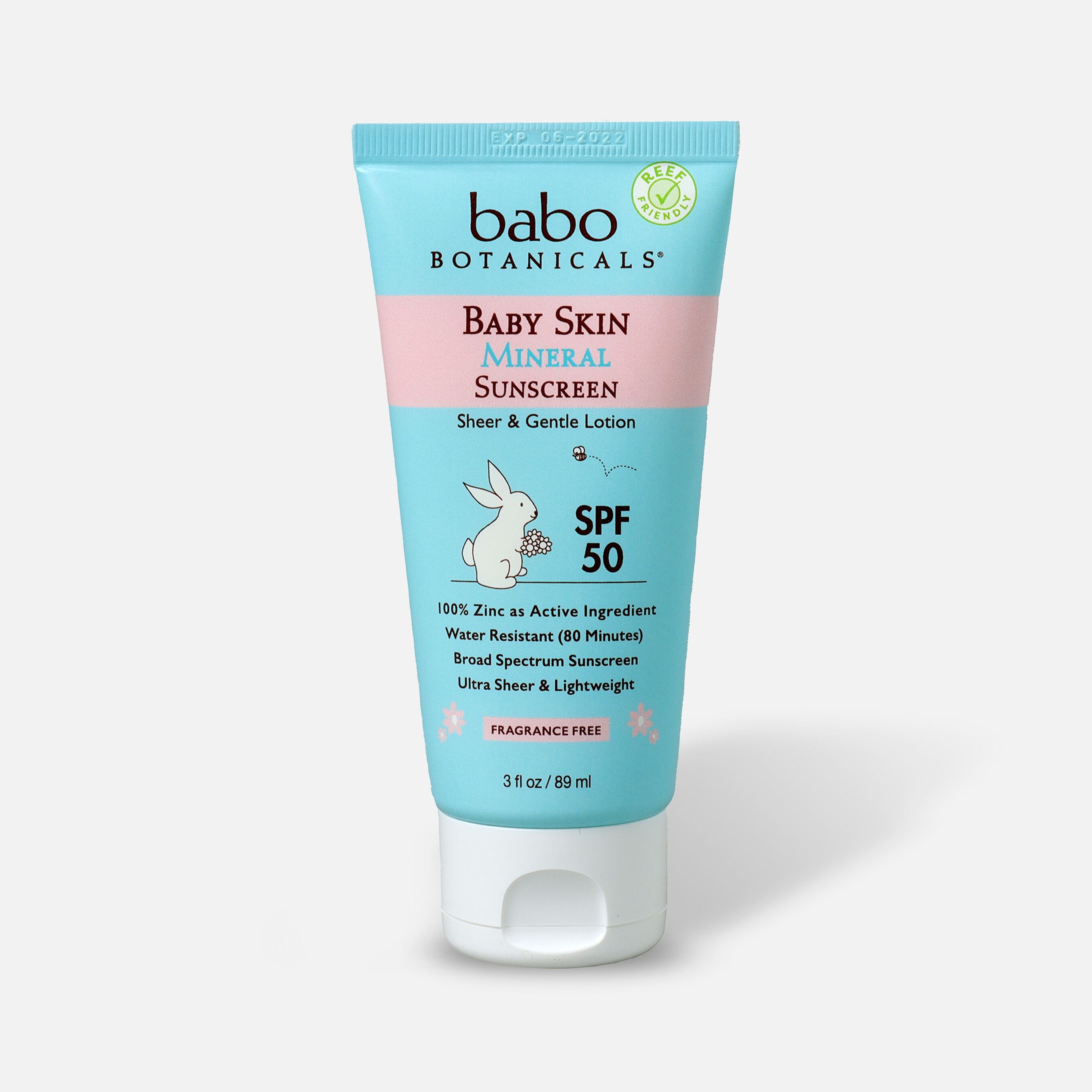 Babo Botanicals Baby Skin Mineral Sunscreen Lotion, SPF 50, 3 fl. oz.