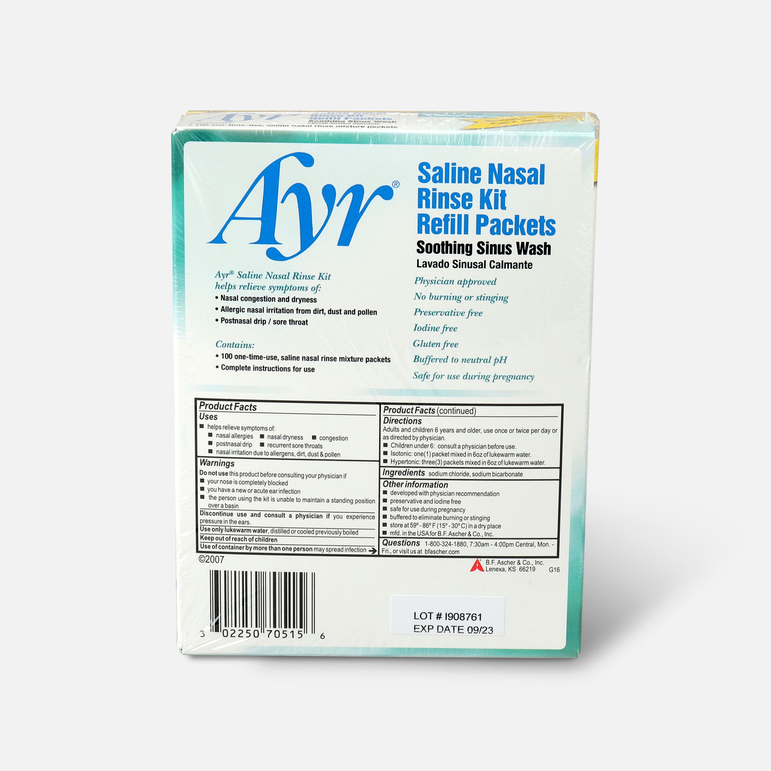Ayr Saline Nasal Rinse Kit Refill Packets, 100 ea