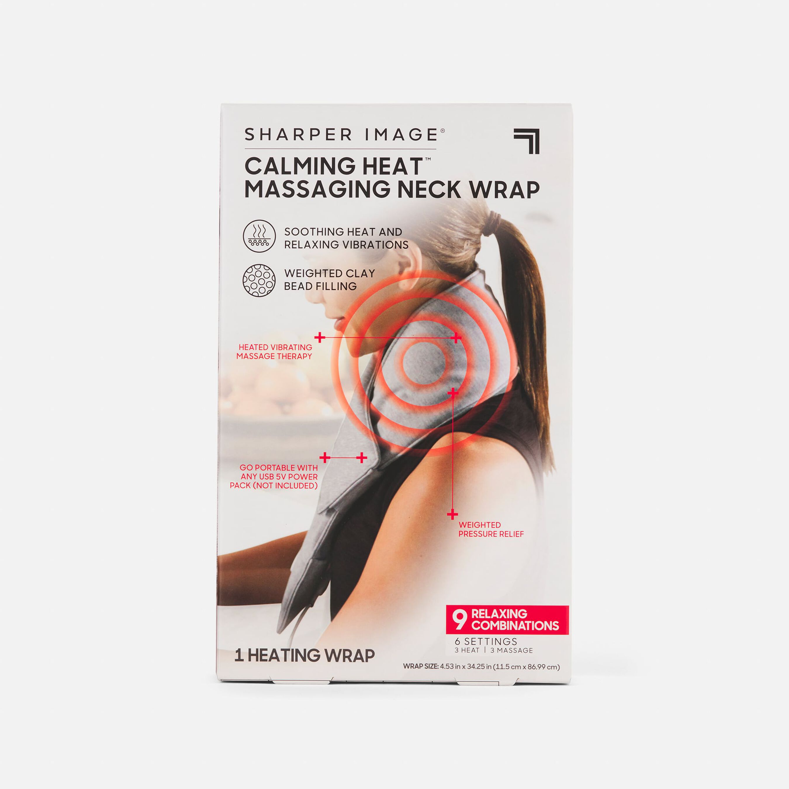 FSA Eligible Sharper Image Calming Heat Heated Neck Wrap FSA Store