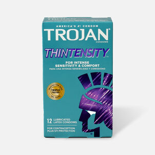 Trojan Thintensity UltraSmooth, Lubricated Latex Condoms, 12 ct.