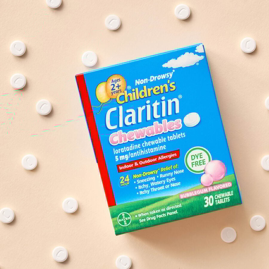 Claritin Children's Allergy Relief Chewable Tablets, Bubblegum, 30 ct., , large image number 2