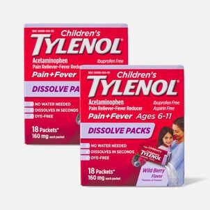 Tylenol Children's Pain and Fever Powder Packs, Berry Flavor, 18 ct. (2-Pack)